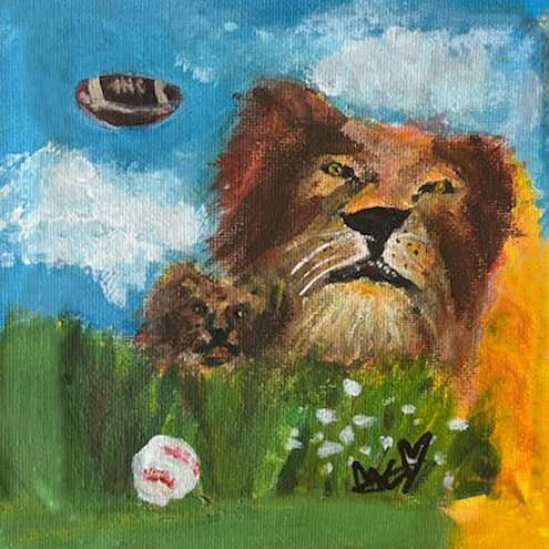 A Lion, a Baseball, 
   and a Football   A Lion, a Baseball, 
   and a Football