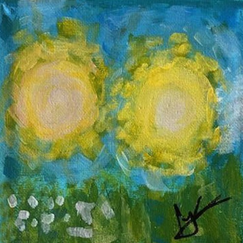 Twin suns in a
floral setting Twin suns in a
floral setting